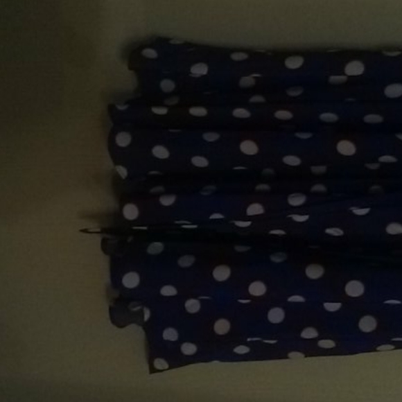 Blue flare dress with white polka dots - Picture 4 of 4